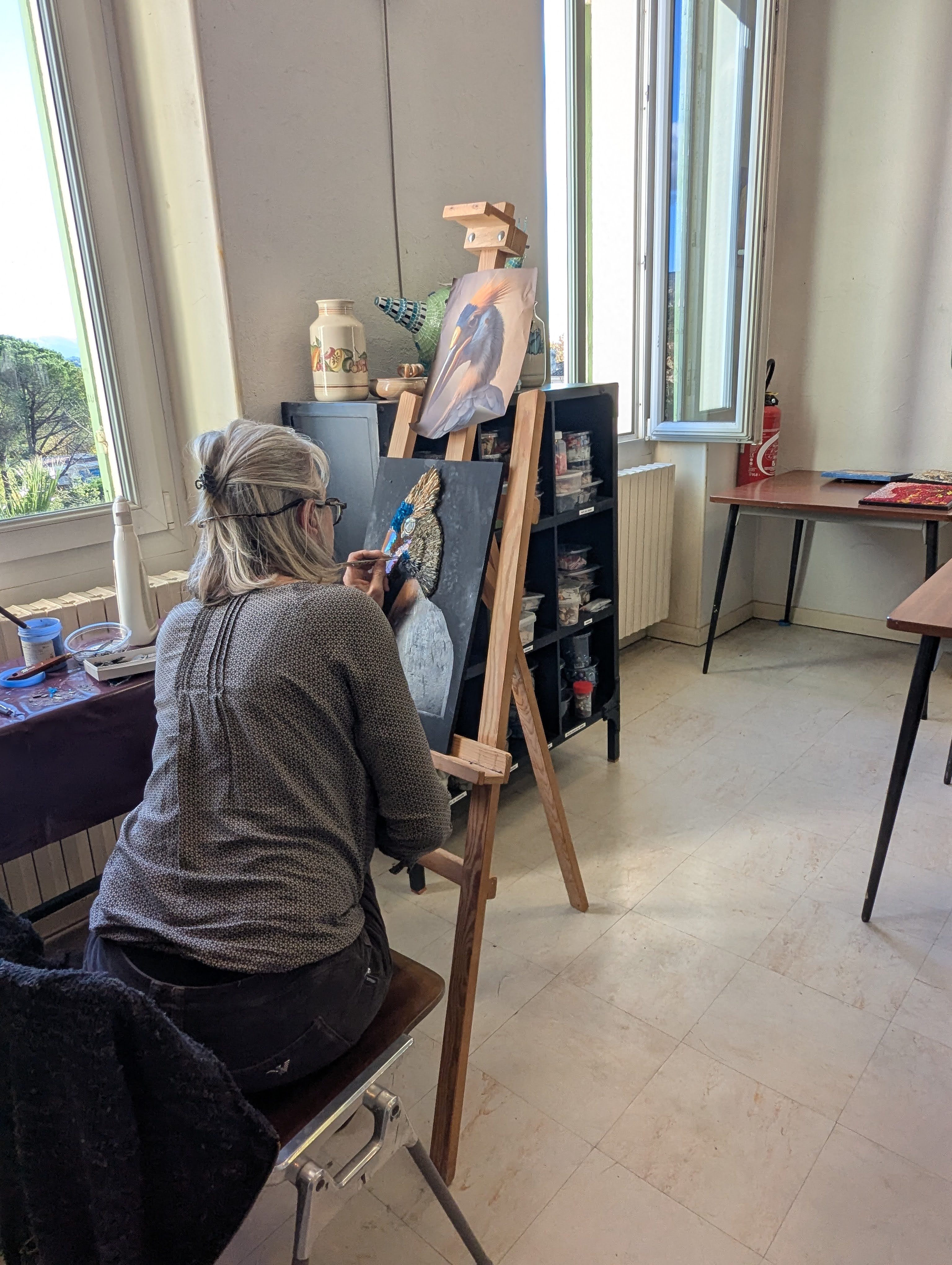 Travail sur chevalet